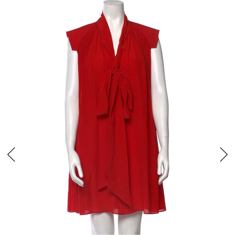 Givenchy Red Silk Sleeveless Dress